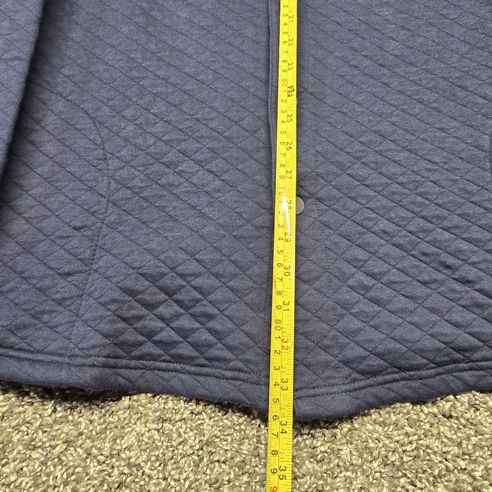 L.L.Bean Quilted Snap Overshirt Mens XL Reg Classic Navy Sweatshirt Shacket NWT - Picture 3 of 6